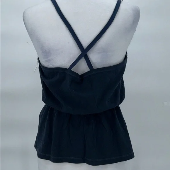 Abercrombie & Fitch Lace Front Cami Tank Navy Blue Size L - Picture 3 of 9